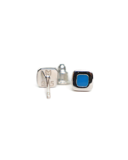 Sylvester Stud Earrings (Silver 925/Turquoise Resin)