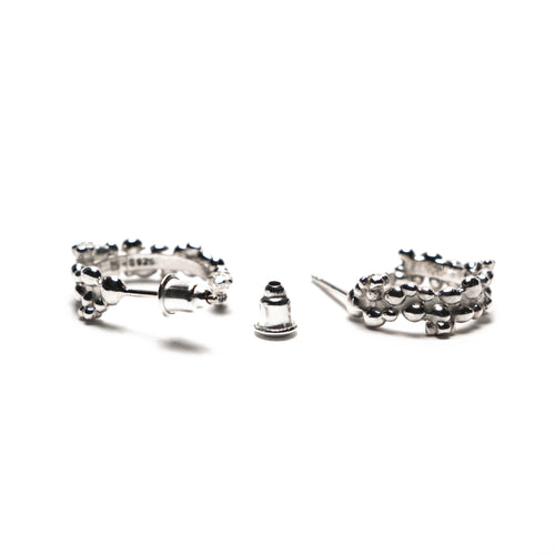 MAPLE Tropique Earrings Silver 925 front and back view & earring post stud