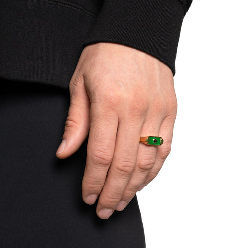 Unruly Ring (14K Gold/Resin/Onyx)