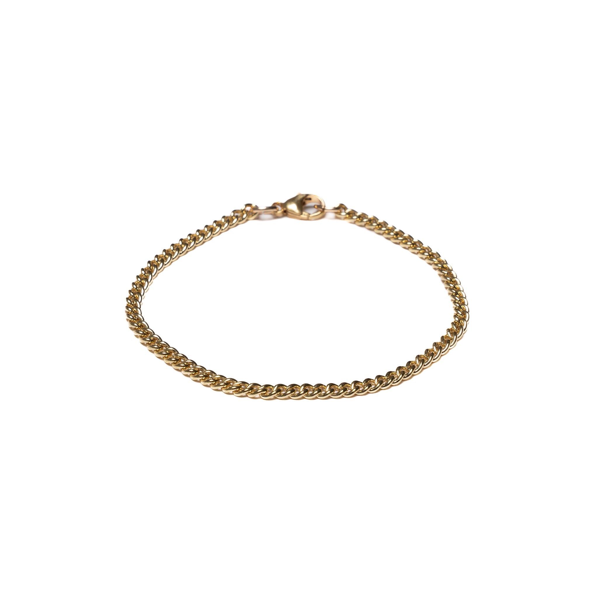 Curb Chain 4mm Bracelet (14K) 17 cm