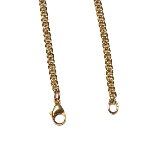 MAPLE Curb Chain 4mm Bracelet 14K Gold clasp and bracelet closeup
