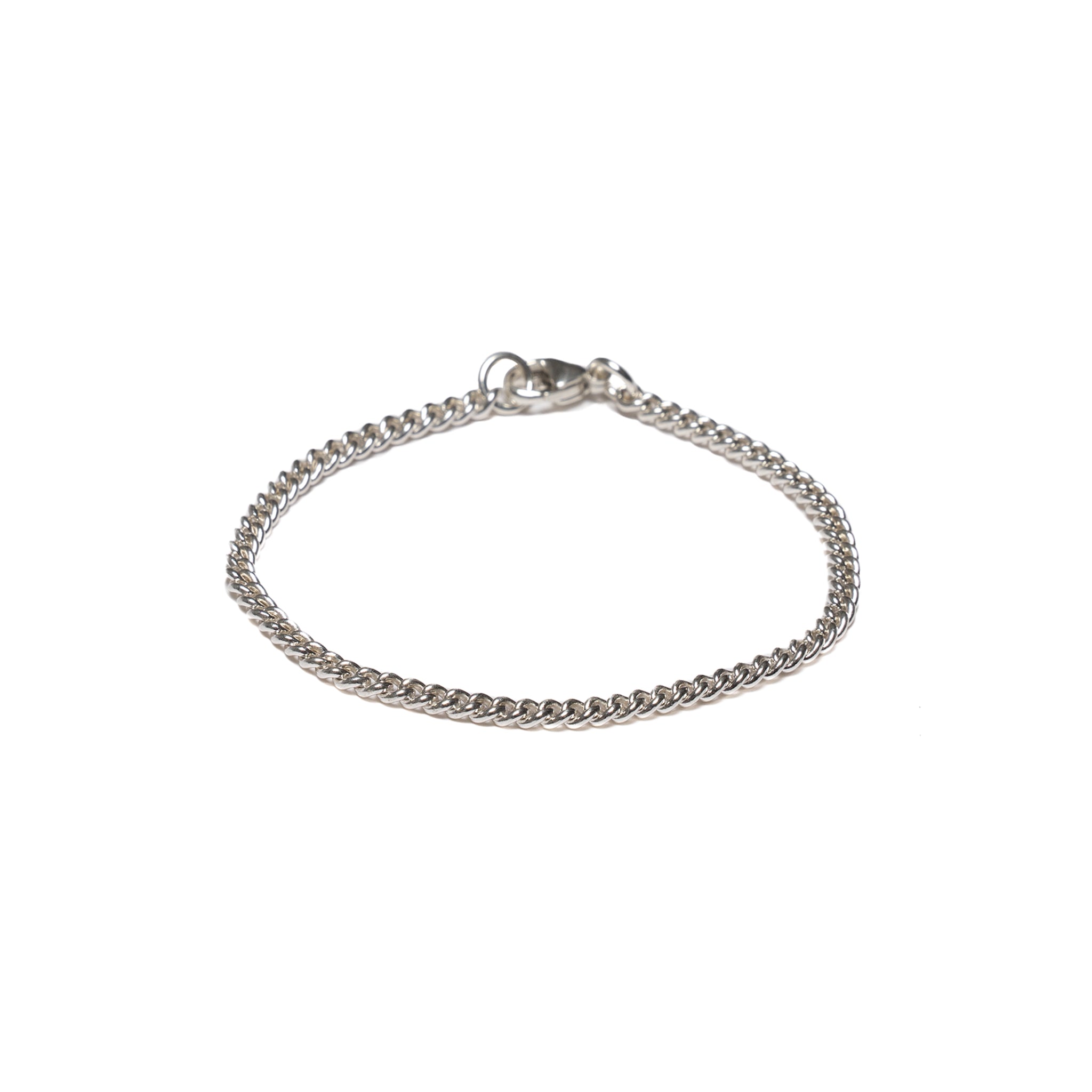 Curb Chain 4mm Bracelet (Silver 925) 18 cm
