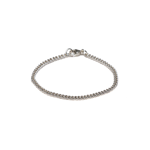 MAPLE Curb Chain 4mm Bracelet Silver 925 front view