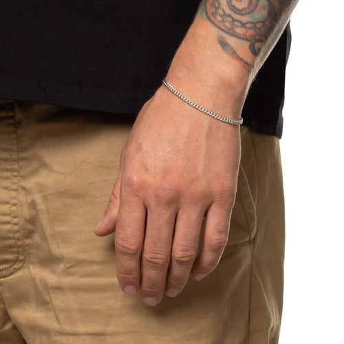 MAPLE Curb Chain 4mm Bracelet Silver 925 on wrist