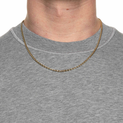 MAPLE Bar Curb Chain 14K Gold on model