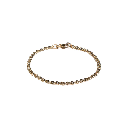 MAPLE Bar Curb Chain Bracelet 14K Gold front view