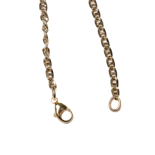 MAPLE Bar Curb Chain Bracelet 14K Gold clasp and bracelet closeup