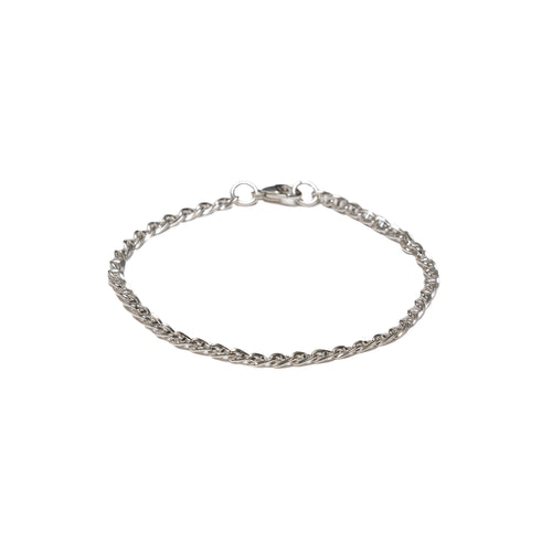 MAPLE Bar Curb Chain Bracelet Silver 925 front view