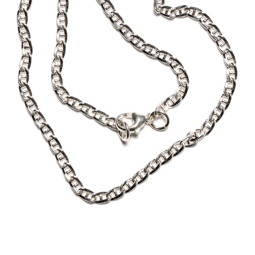 MAPLE Bar Curb Chain Silver 925 clasp closeup