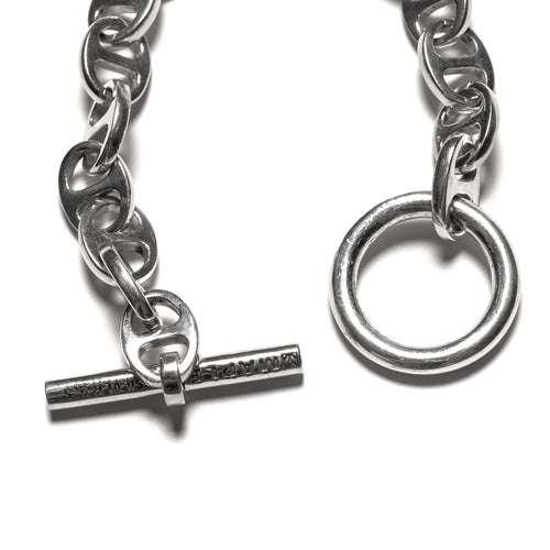 MAPLE Chain Link Bracelet 10mm Silver 925 clasp and bracelet closeup