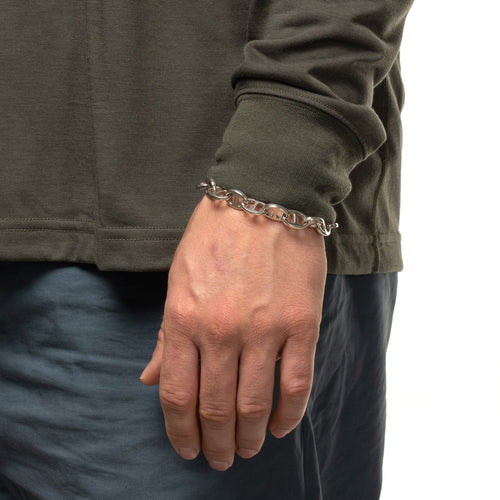MAPLE Chain Link Bracelet 10mm Silver 925 on wrist