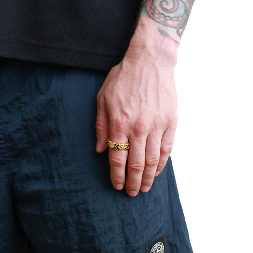 Davie Ring (14K Gold/Black Resin)