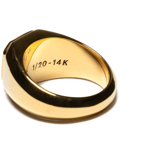 MAPLE Duppy Signet Ring 14K Gold/Abalone back inside view