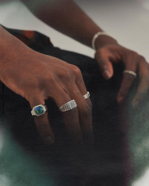 Duppy Signet Ring Silver/Abalone