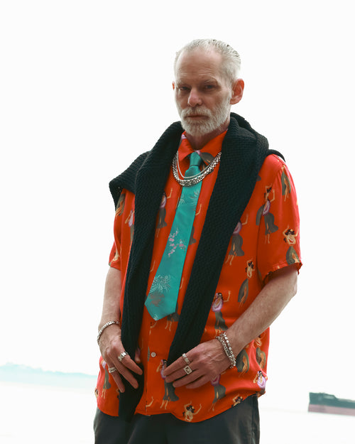 FW24 Editorial man wearing Silver 925 Necklaces Chains Bracelets & Rings