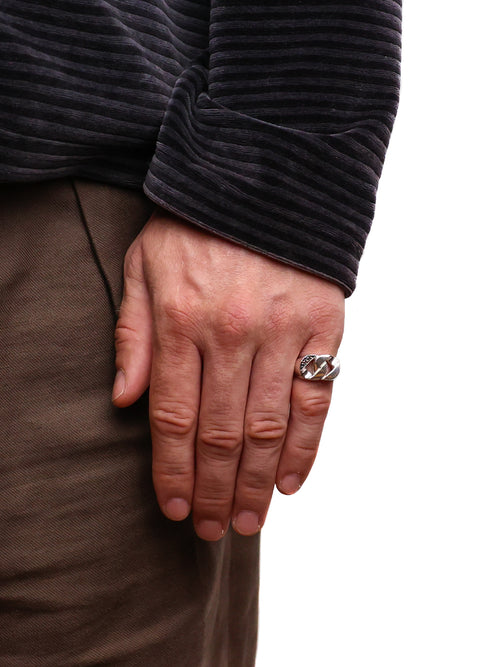 Floral Cuban Signet (Silver 925)