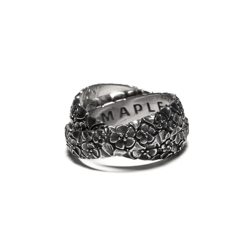 MAPLE Floral Linked Rings Silver 925 front view