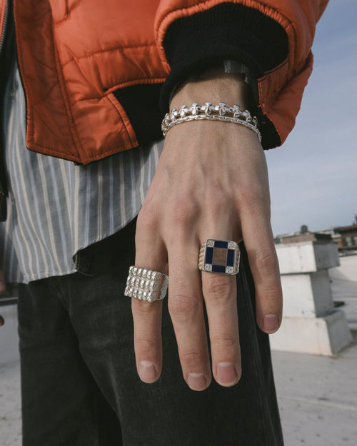 Prelude Signet (14K Gold/Navy/Topaz)