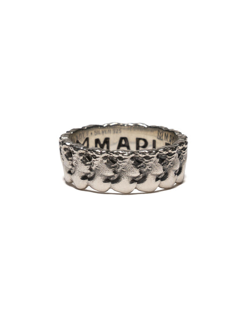 MAPLE History Band Ring Silver 925 inspired by David Michelangelo front view