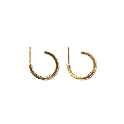 MAPLE Hoop Star Earrings 14K Gold front view