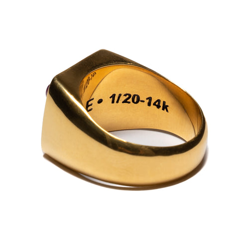 MAPLE MPL Signet Ring 14K Gold/Amethyst back inside view
