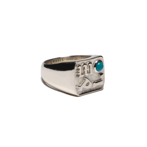 MAPLE MPL Signet Ring Silver 925/Turquoise side view