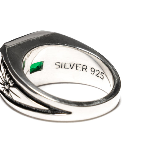 MAPLE Midnight Ring Slim Silver 925/Green Emerald back inside view