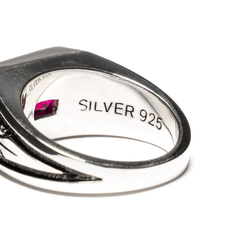 MAPLE Midnight Ring Slim Silver 925/Red Ruby back inside view