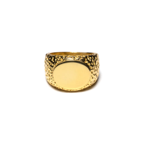 MAPLE Nugget Ring 1970s style 14K Gold front view