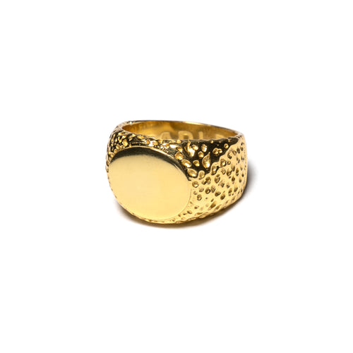 MAPLE Nugget Ring 1970s style 14K Gold side view