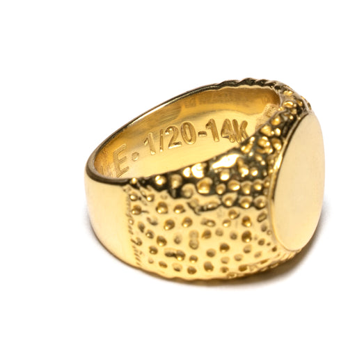 MAPLE Nugget Ring 1970s style 14K Gold back inside view