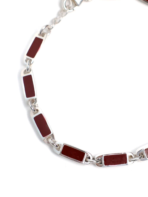 Poncho Bracelet (Silver 925/Blood Red)