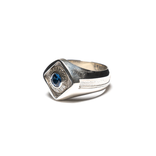 MAPLE Psychotropic Class Ring Silver 925/Sapphire Gemstone side view