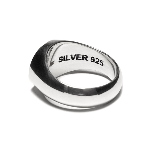 MAPLE Sherman Signet Ring Silver 925 14K Gold Lab Made Baguette Cut Red Ruby back inside view