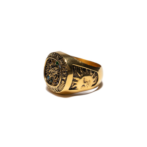 MAPLE Weekend Champion Ring 14K Gold Multicolored Topaz Stones side sun view