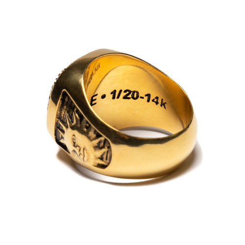 MAPLE Weekend Champion Ring 14K Gold Multicolored Topaz Stones back inside view