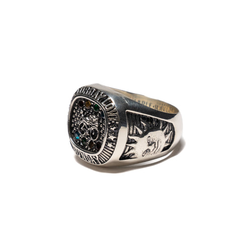 MAPLE Weekend Champion Ring Silver 925 Multicolored Topaz Stones side sun view