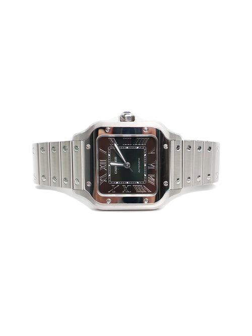 Cartier Santos Medium Watch Steel Green Dial