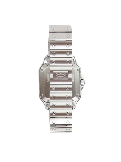 Cartier Santos Medium Watch Steel Green Dial Bracelet or Strap detail