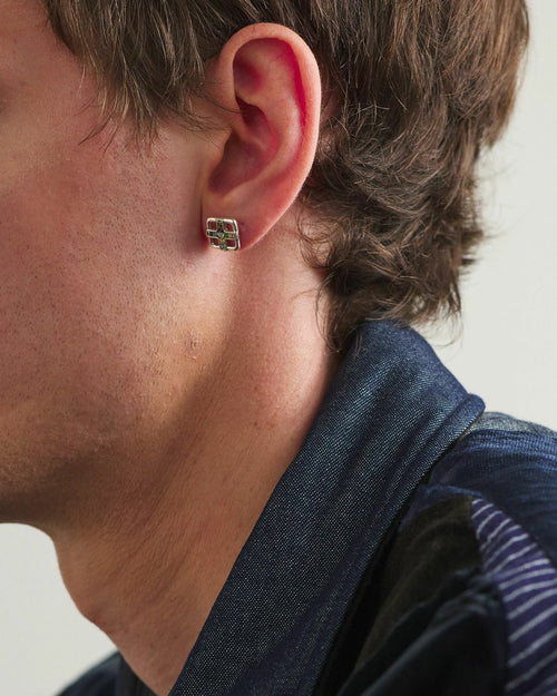 Cross Earrings (14K Gold/Topaz)