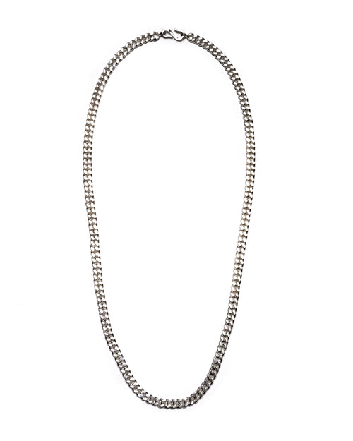 MAPLE 5mm Cuban Link Chain Silver 925 with S-hook clasp front view