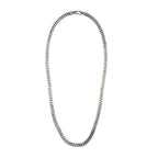 MAPLE 5mm Cuban Link Chain Silver 925 with S-hook clasp front view