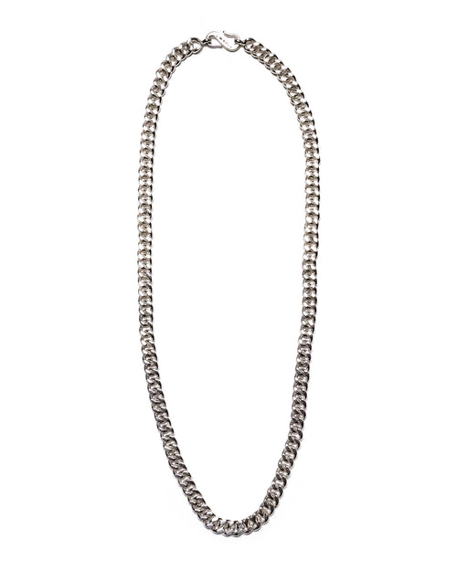 MAPLE 8mm Cuban Link Chain Silver 925 with S-hook clasp front view