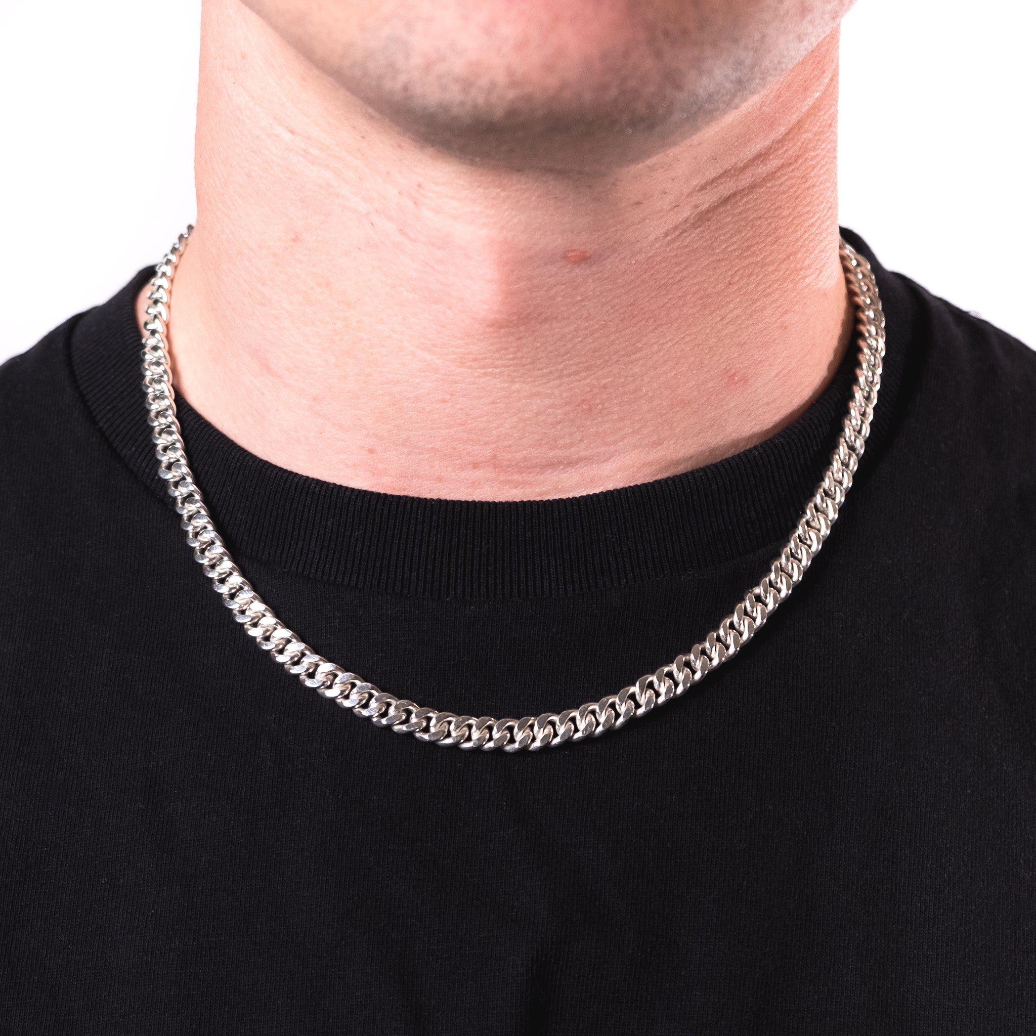 8mm silver cuban deals chain