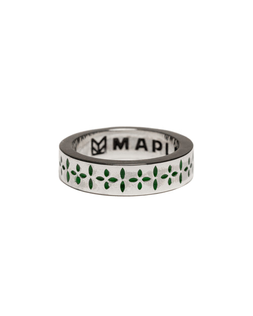 MAPLE Bandana Rin Silver 925 Green Enamel front view