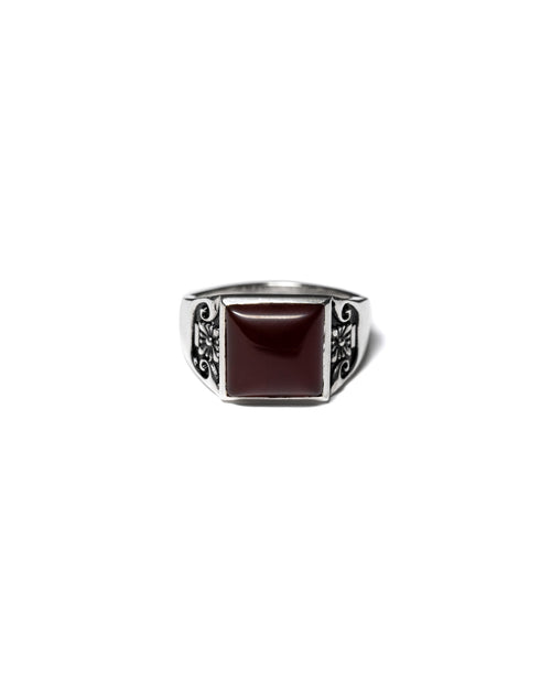 Collegiate Ring (Silver/Red Garnet)