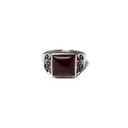 Collegiate Ring (Silver/Red Garnet)