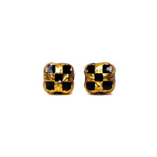 Davie Earrings (14K/Black Resin)