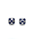 Davie Earrings (Silver/Navy Resin)