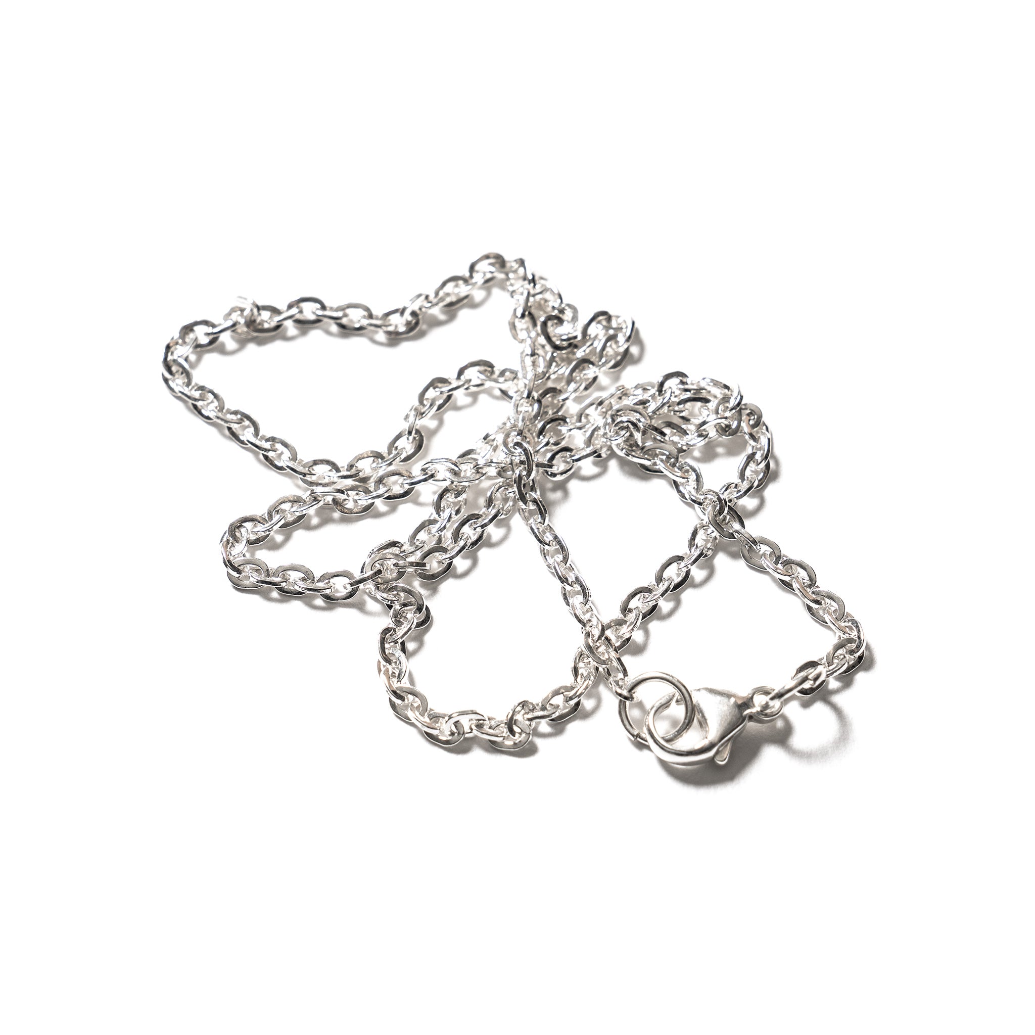 Flat silver chain on sale necklace